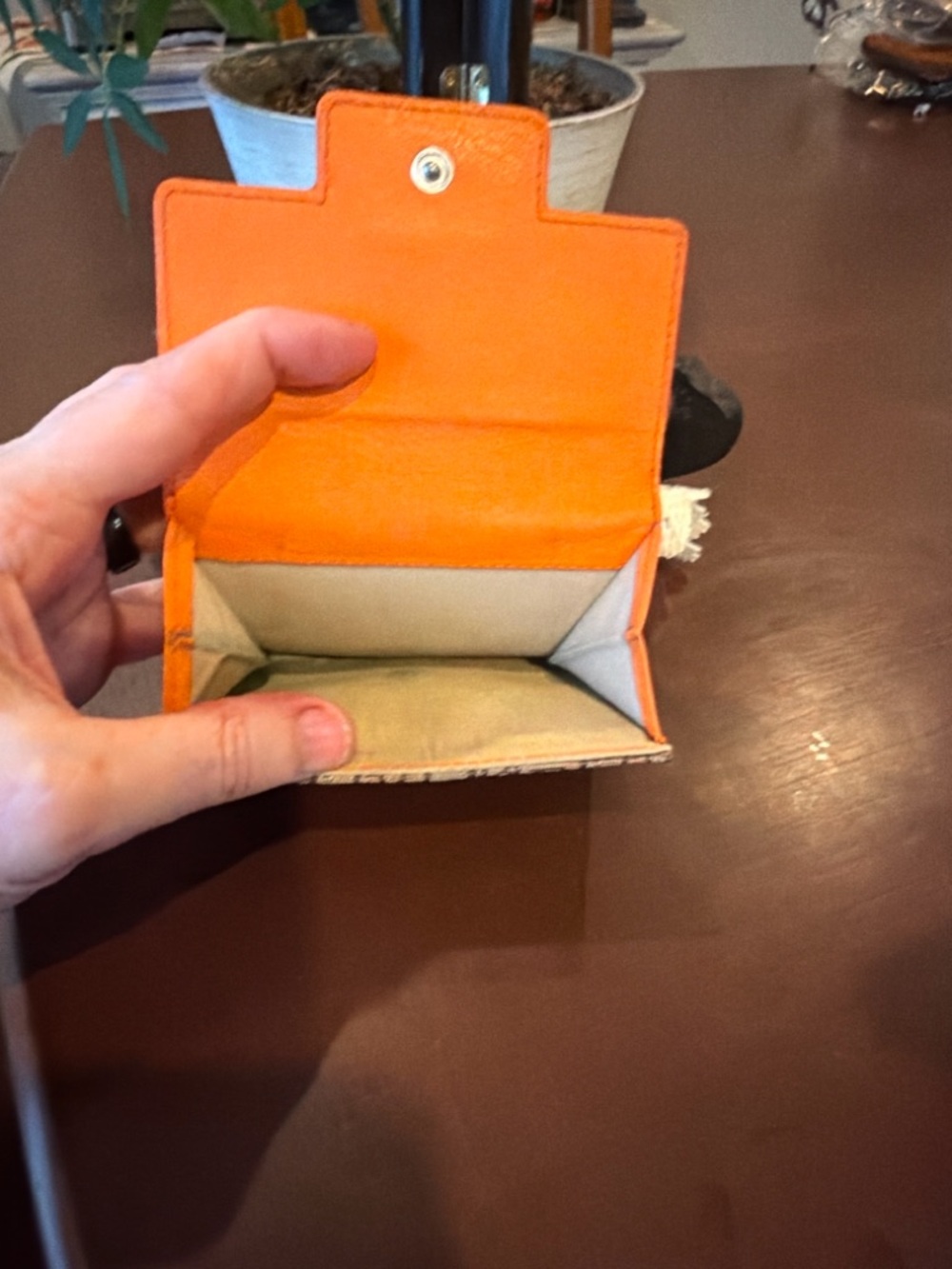 Dior Signature Canvas Small Wallet with Orange Trim - Picture 5 of 13